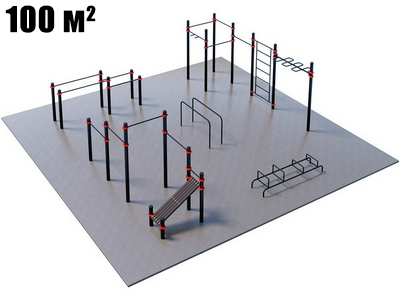 Проект Дворовая площадка для Воркаут и ГТО 2-1 (10 x 10 м)
